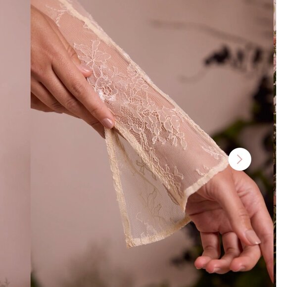 NINETTE Long Sleeve Lace Corset Mini Dress in Ivory US6 Plus Cup - Picture 5 of 5